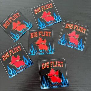 Vintage Y2K Big Flirt Red and Blue Stickers